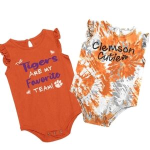 Clemson Tigers Colosseum Two-Pack Bodysuit Set Size 6-12 Months